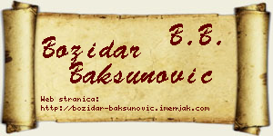 Božidar Bakšunović vizit kartica